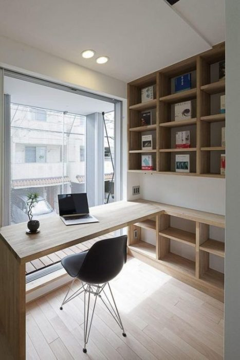 Computer Desk with Open Cabinet