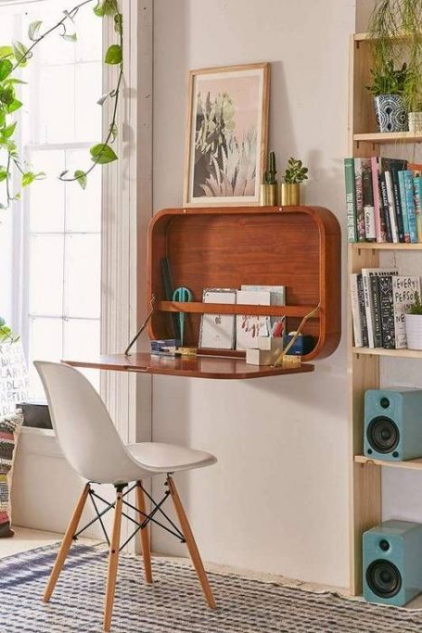 Small Hideaway Desk on the Wall