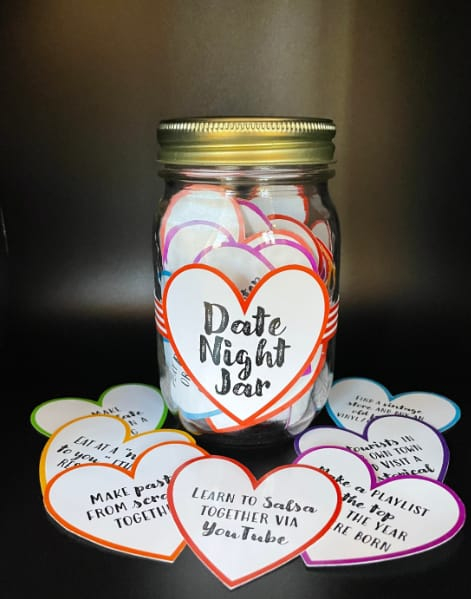 Mason Jar with Heart-Shaped Printable