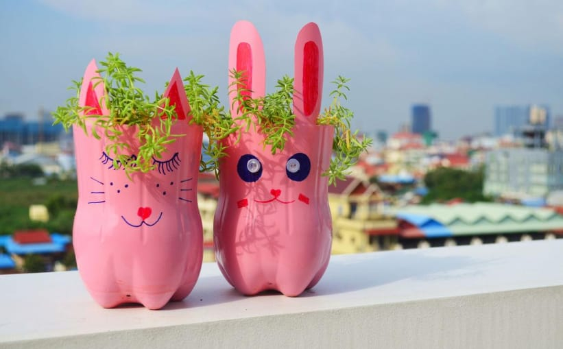 Cute Bottle Planters