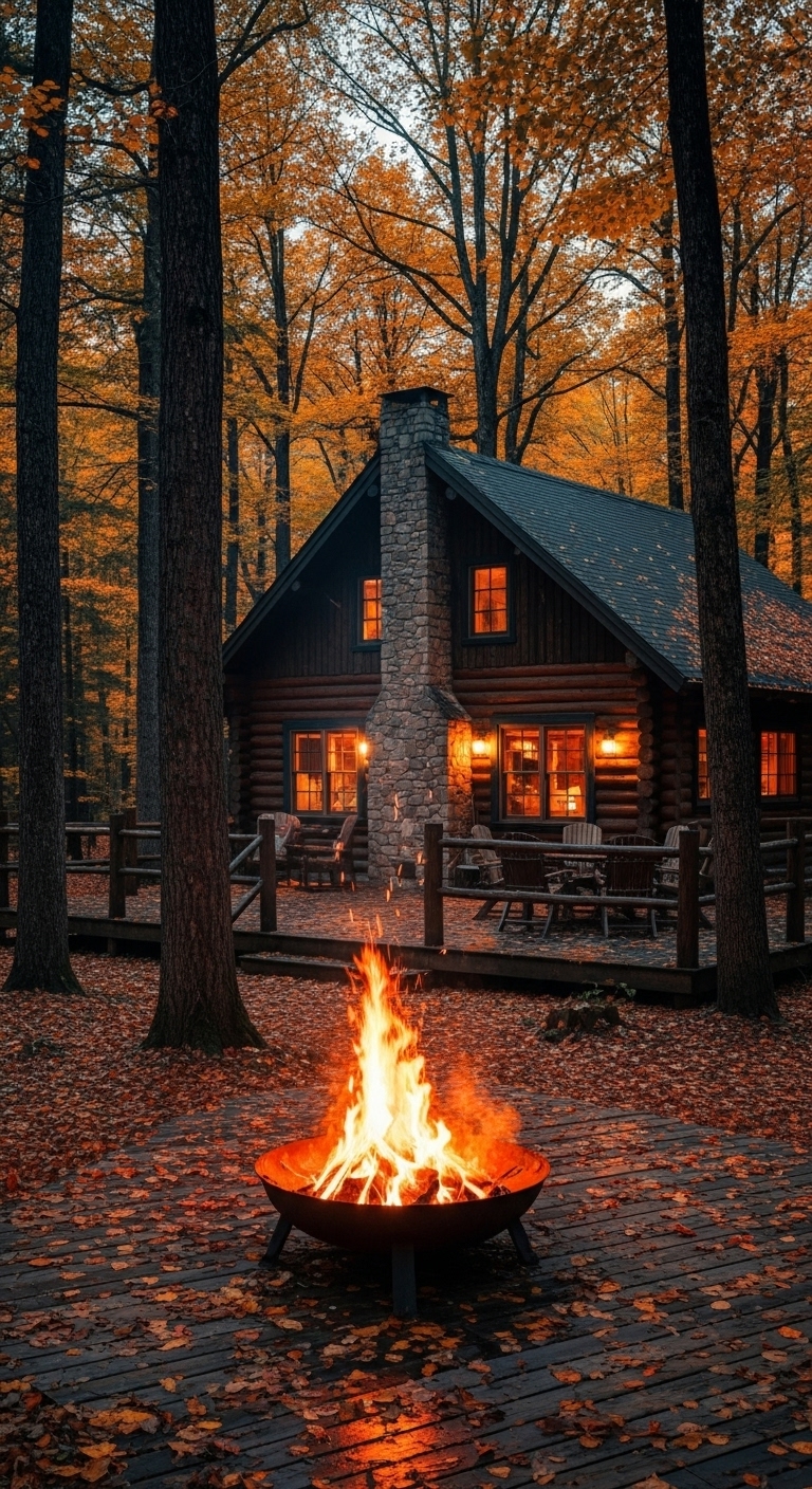 Forest Log Cabin Glow