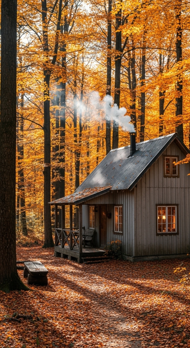 Golden Forest Cabin Pathway