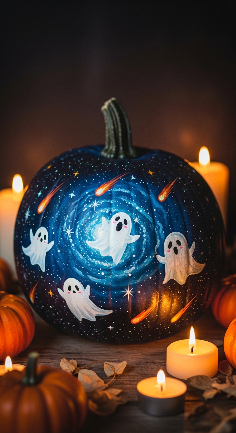 Galaxy Ghost Pumpkin