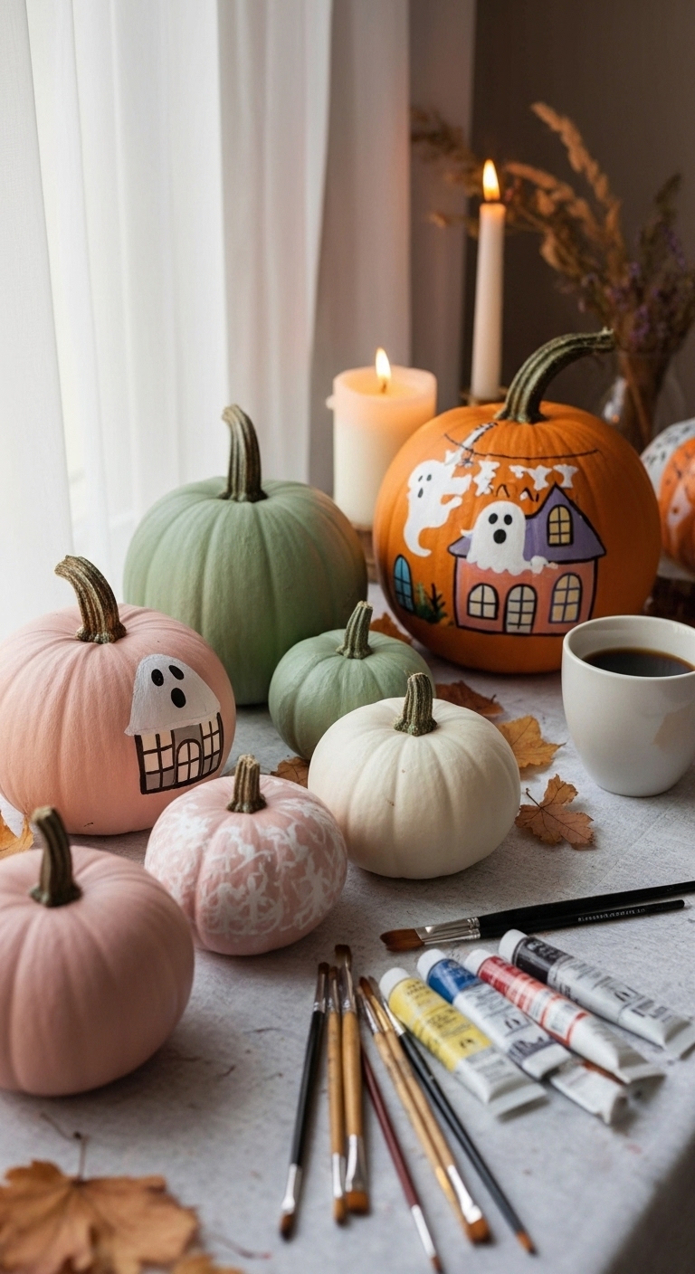 Mini Ghost House Pumpkins
