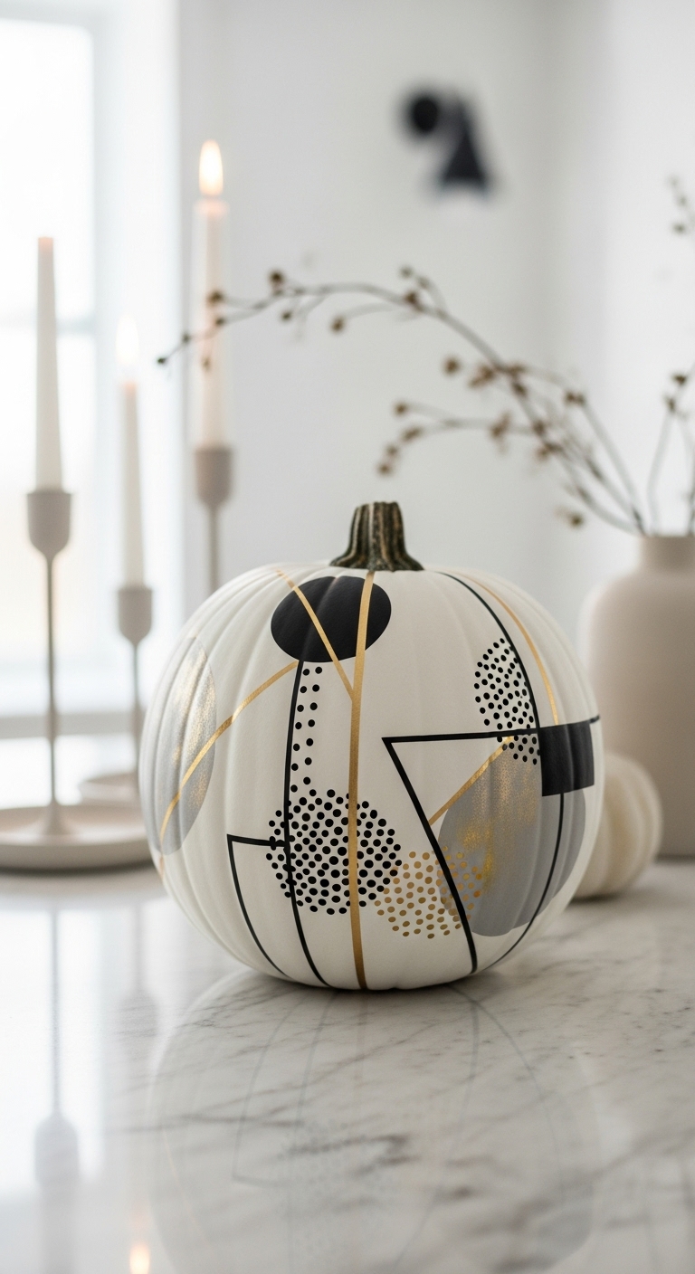 Modern Geometric Art Pumpkin
