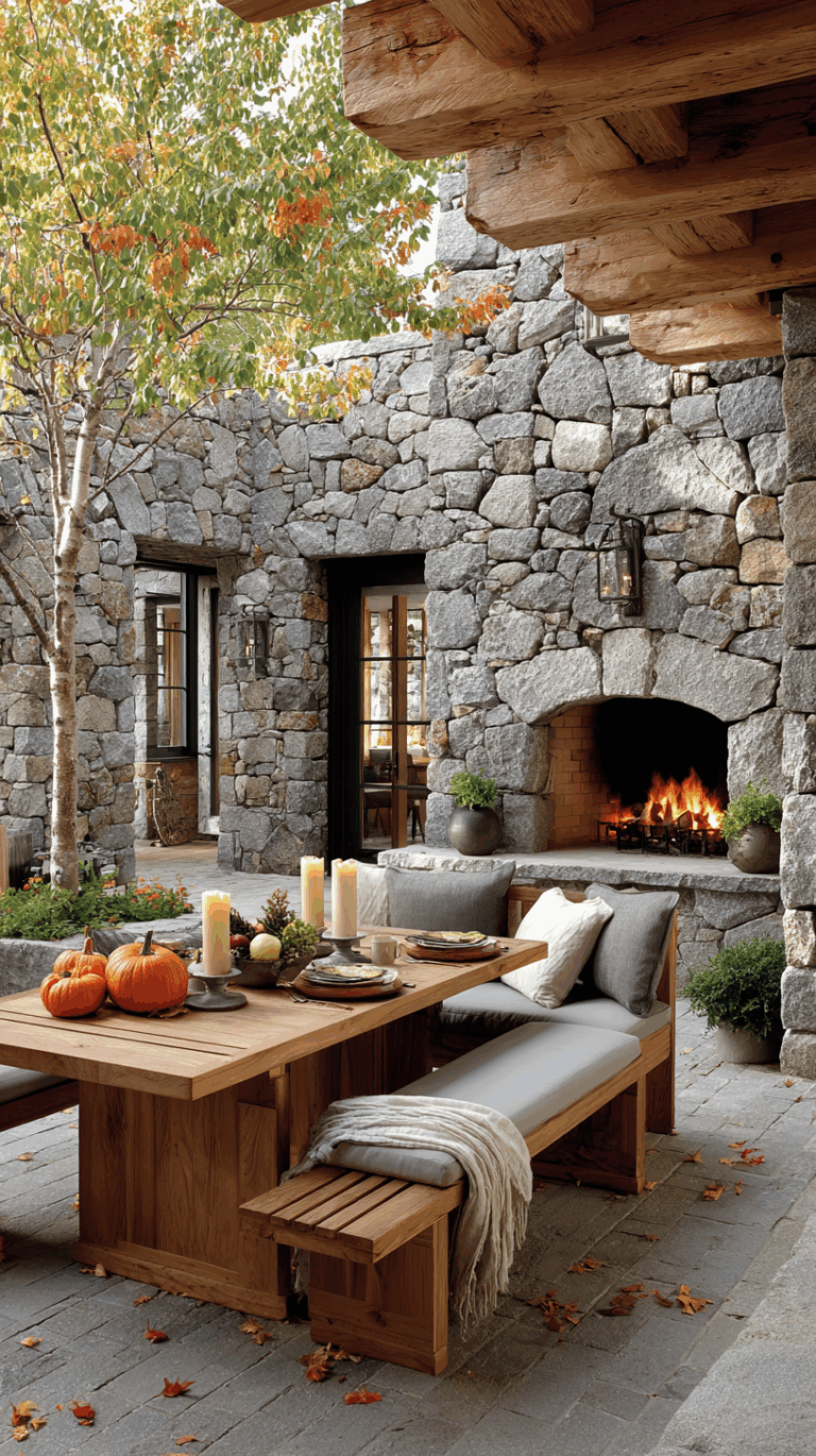 10 Rustic Fall Outdoor Kitchen 🍁 Stone & Wood Design Ideas for Cozy ...