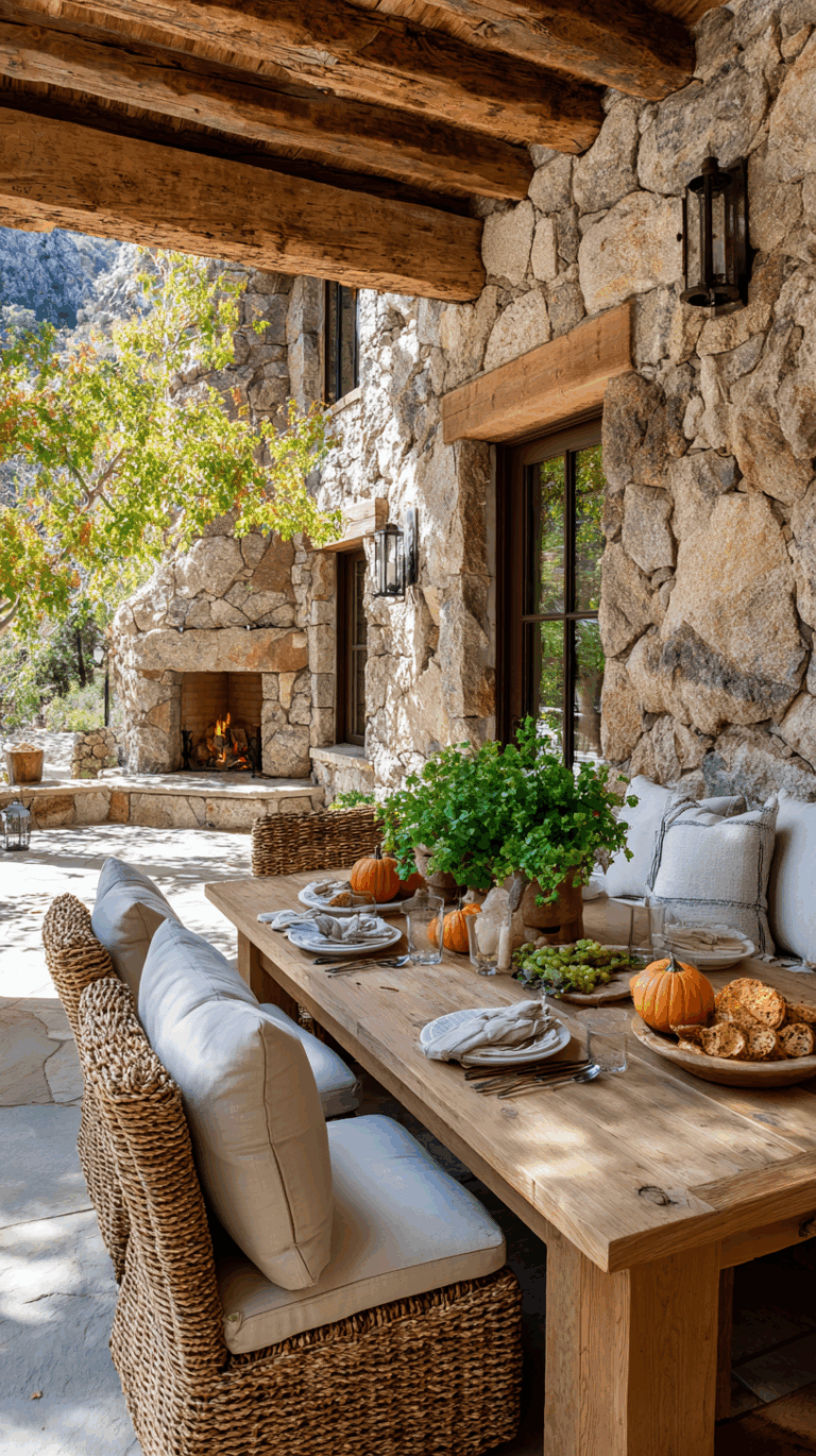 10 Rustic Fall Outdoor Kitchen 🍁 Stone & Wood Design Ideas for Cozy ...