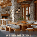 Rustic Fall Outdoor Kitchen 🍁 Stone & Wood Design Ideas for Cozy Living