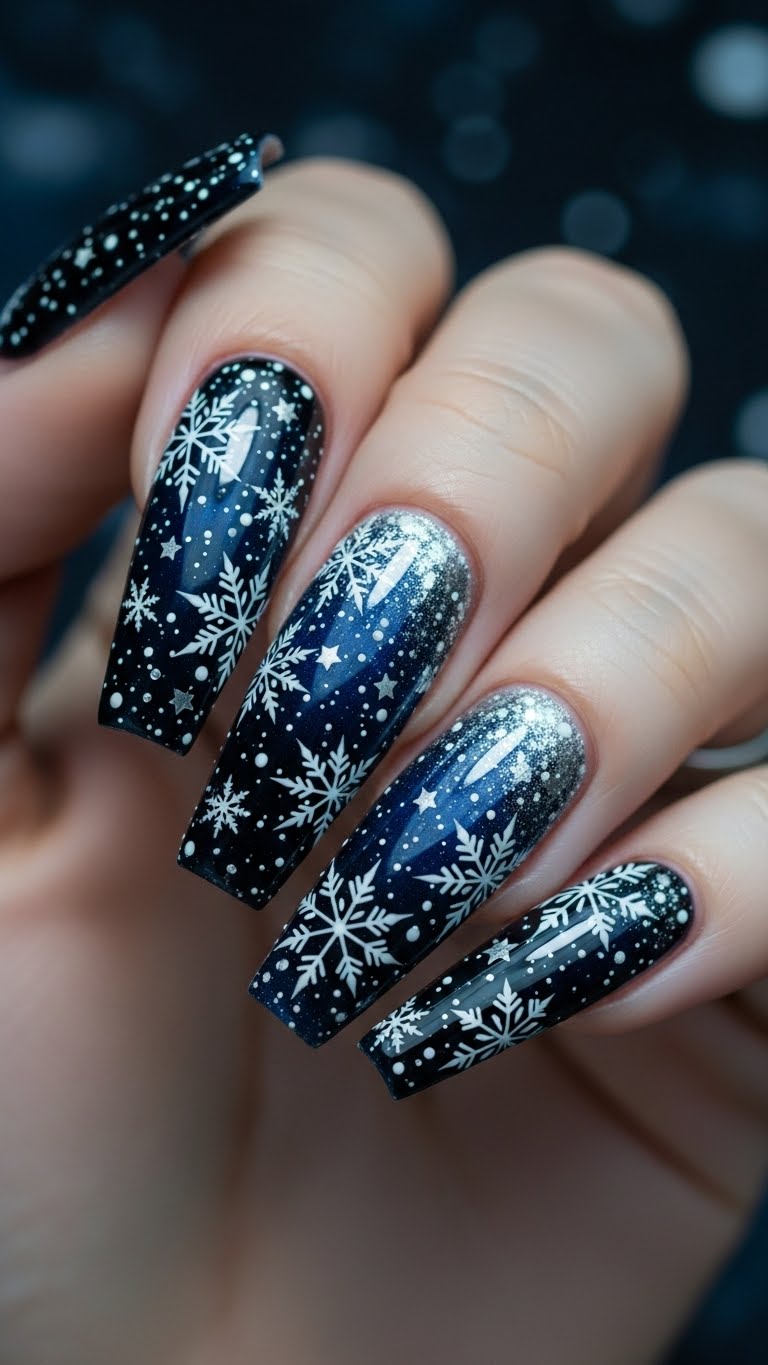 Elegant Night Snowfall