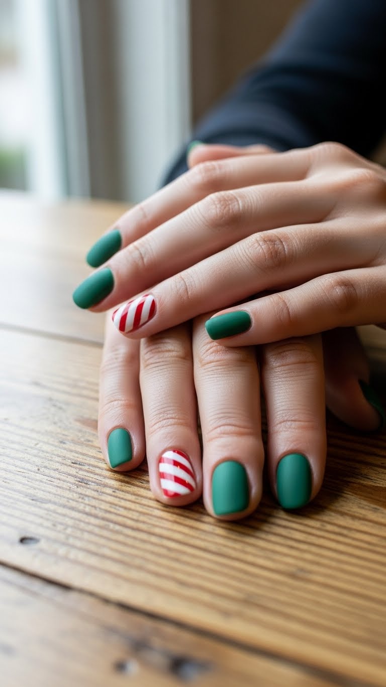 Matte Green Holiday Accent