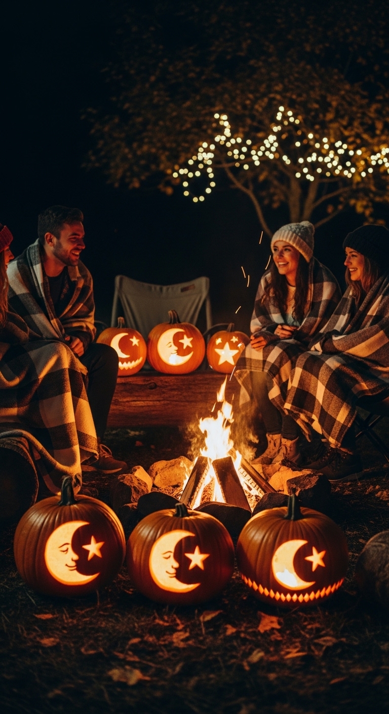 Moonlit Campfire Gathering