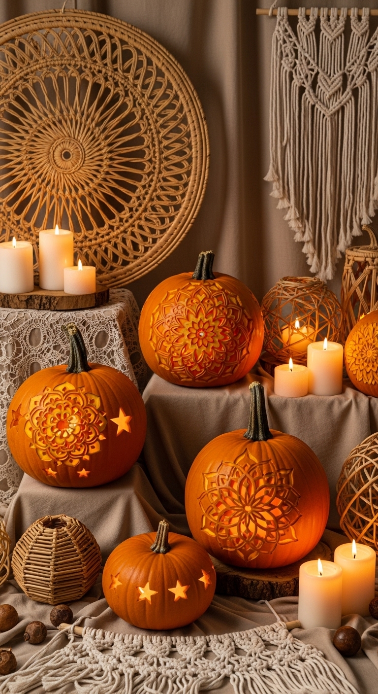 Bohemian Mandala Pumpkins