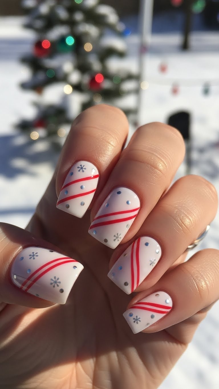 Candy Cane Snow Dots