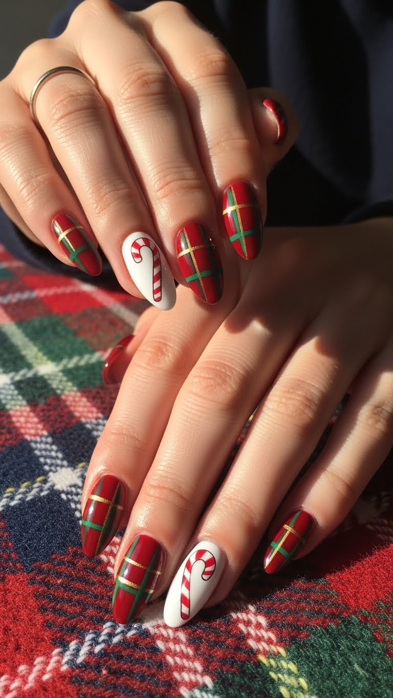 Festive Plaid & Candy Cane