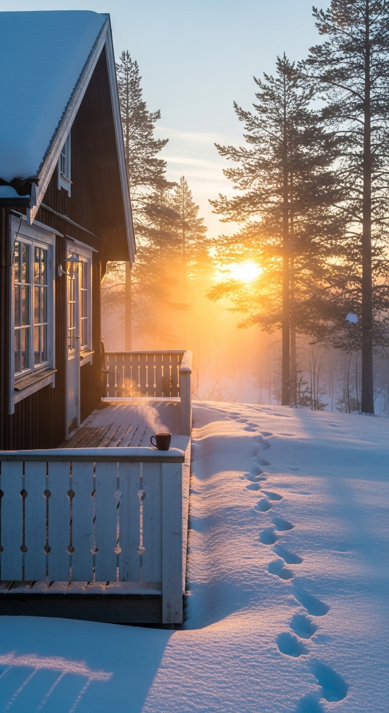 Golden Winter Sunrise Retreat