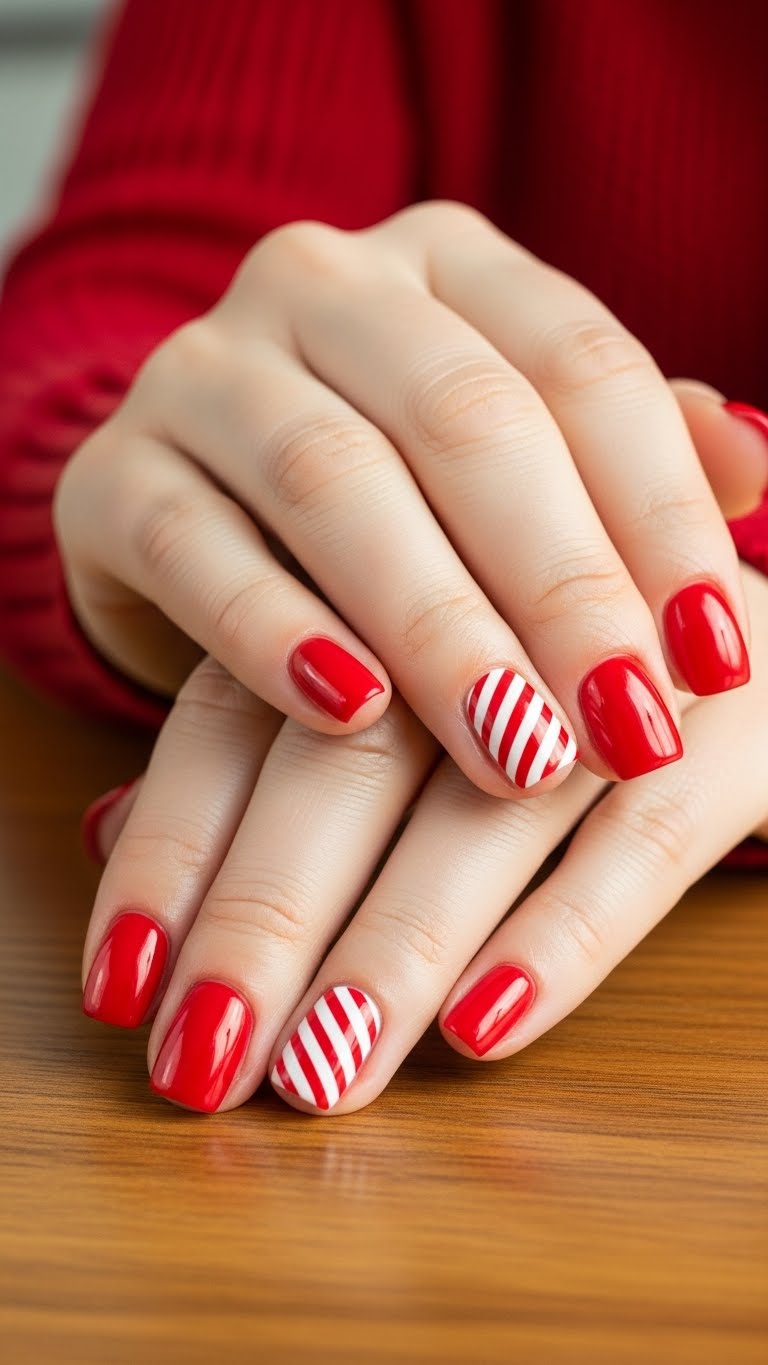 Bright Red Holiday Stripes