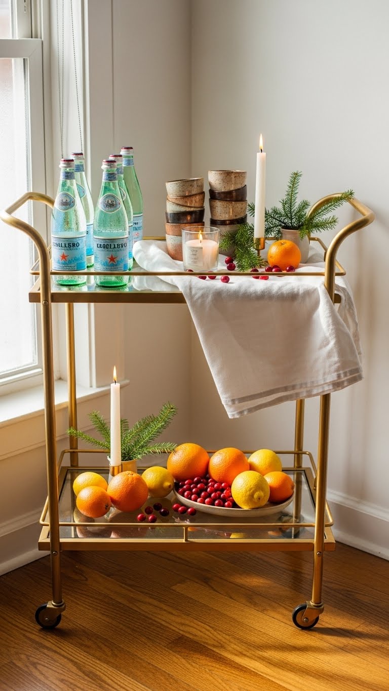 Winter Citrus Bar Cart