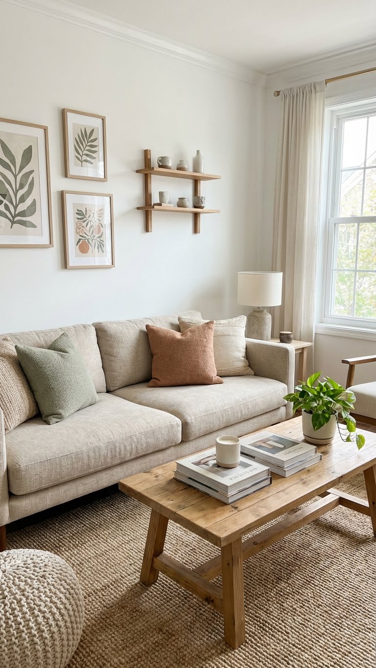 Timeless Neutral Living Room Design