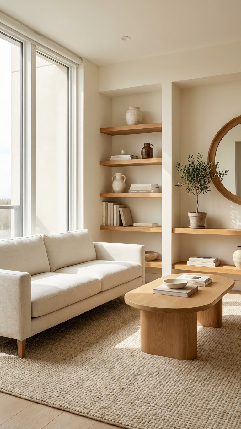 Minimalist Living Room with Architectural Details