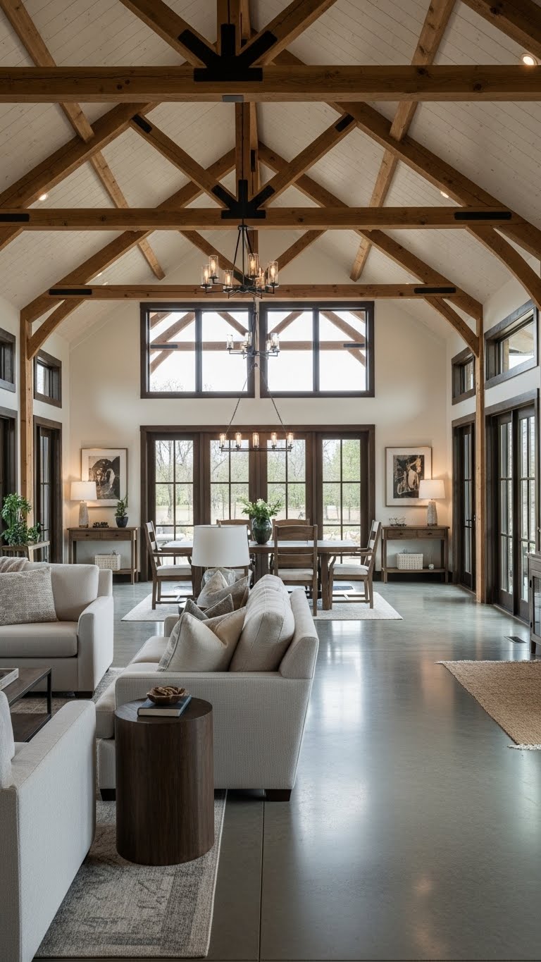 Elegant Open Space with Rustic Modern Balance