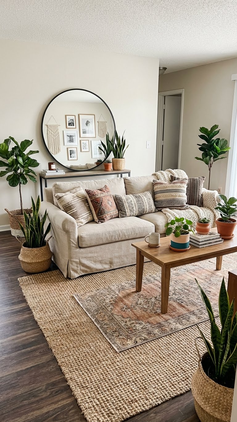 Textured Living Room with Natural Accents