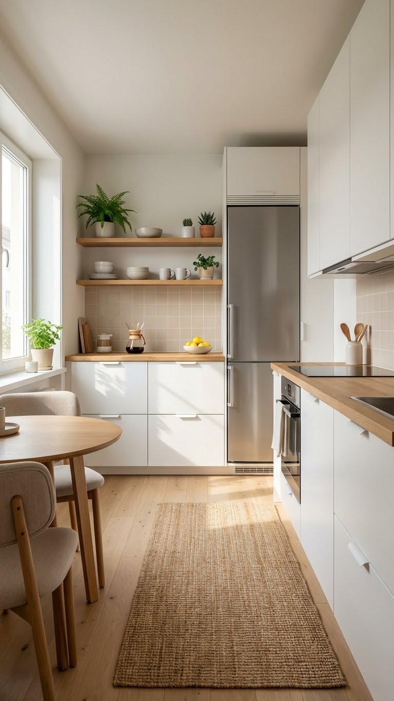 Light Filled Kitchen With Open Shelves