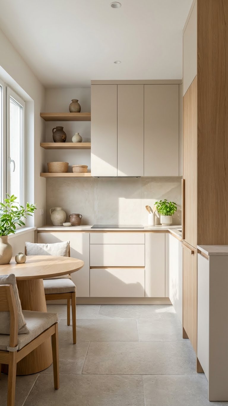 Minimal Kitchen With Warm Natural Tones