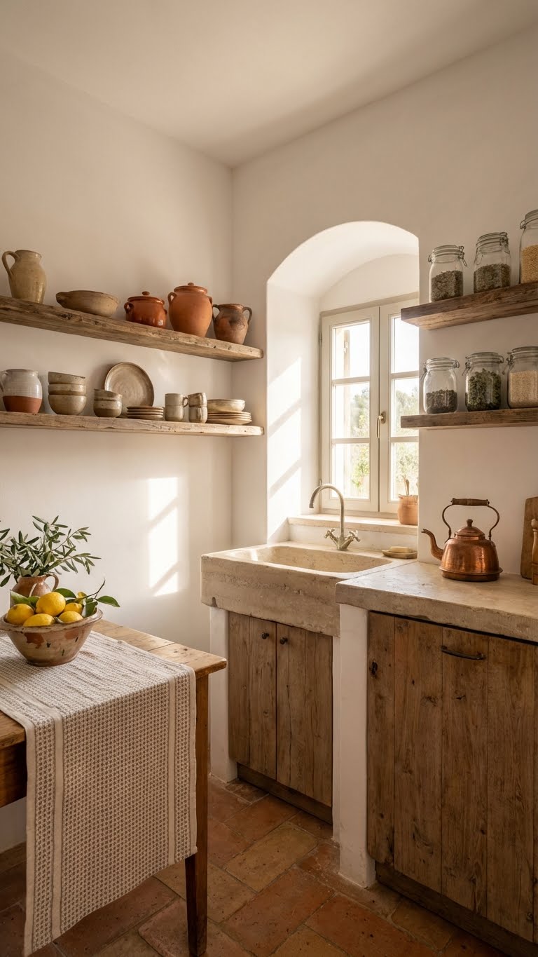 Rustic Small Kitchen With Cozy Details