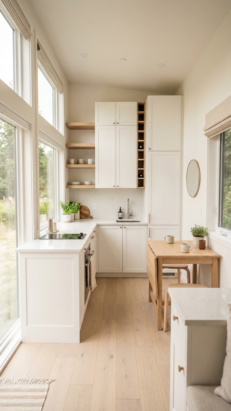 Tall Storage Kitchen With Natural Light