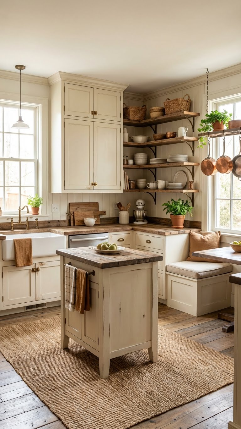 Farmhouse Style Kitchen With Warm Accents