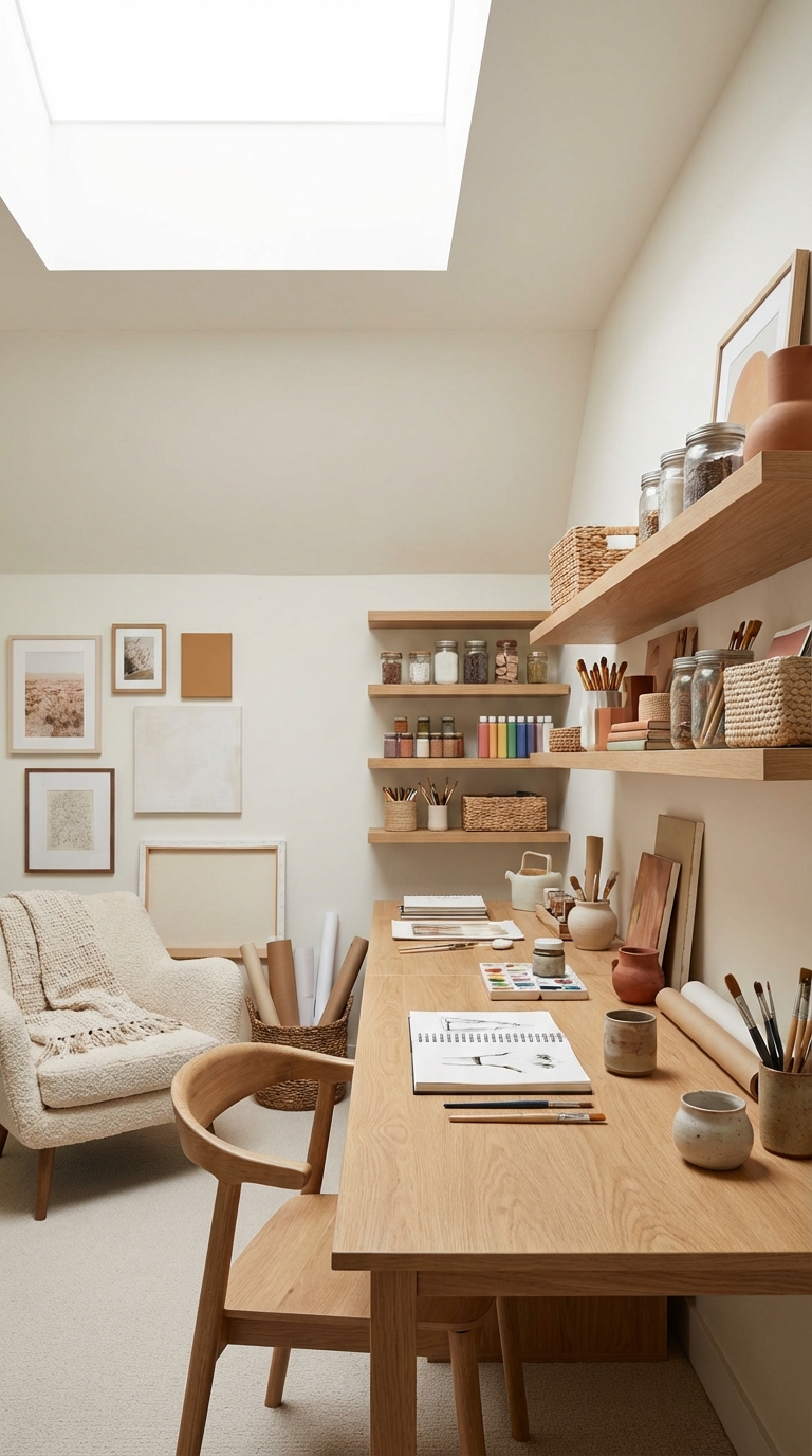 Light-Filled Attic Workspace
