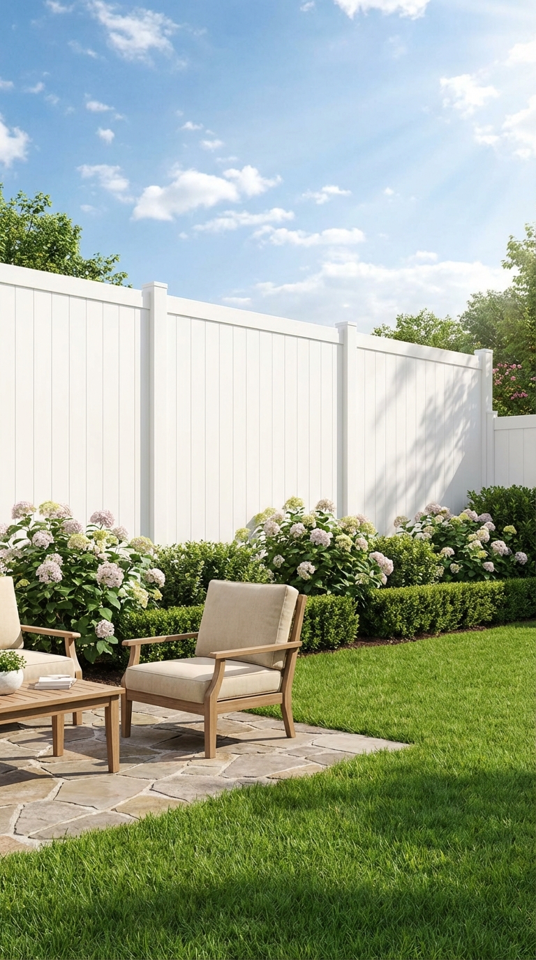 Classic White Vinyl Fence For Clean Look
