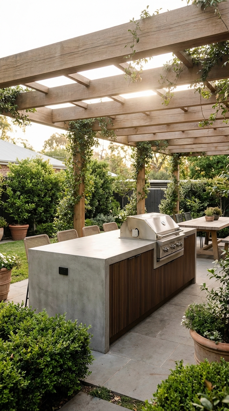 Poolside Island Designed For Entertaining