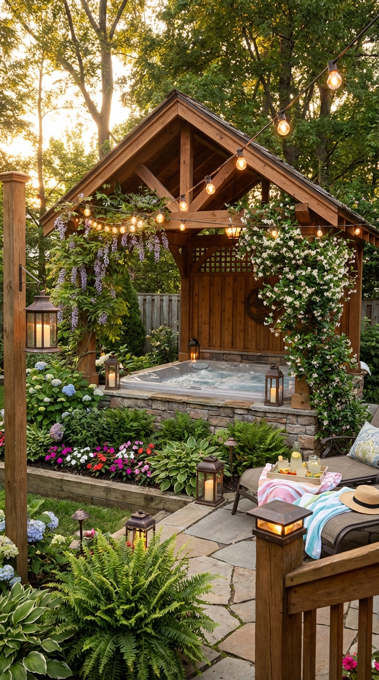A Romantic Pergola Covered in Blooming Vines