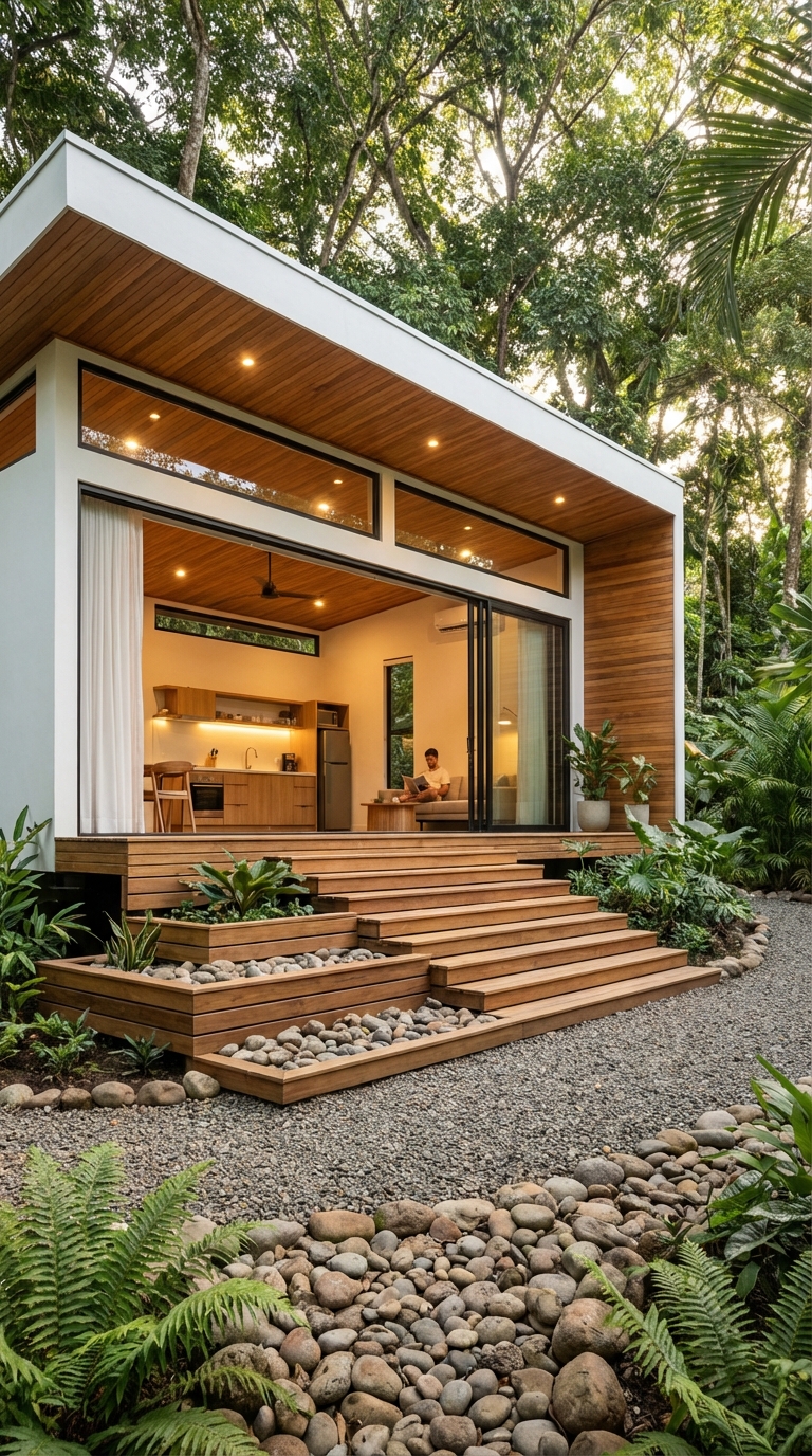 White Box Tiny House in Open Landscape