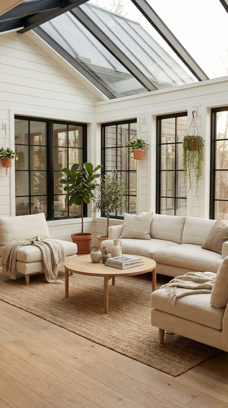 Modern Sunroom With Ambient Lighting