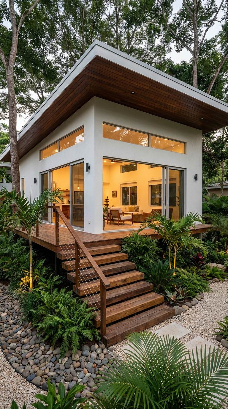 Wood and White Modern Tiny House Blend