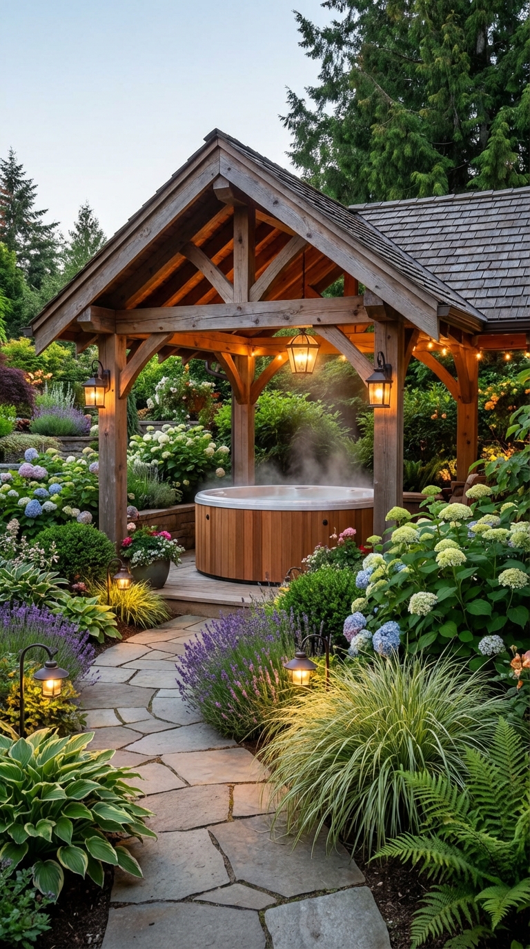A Traditional Gazebo Surrounded by Mature Trees