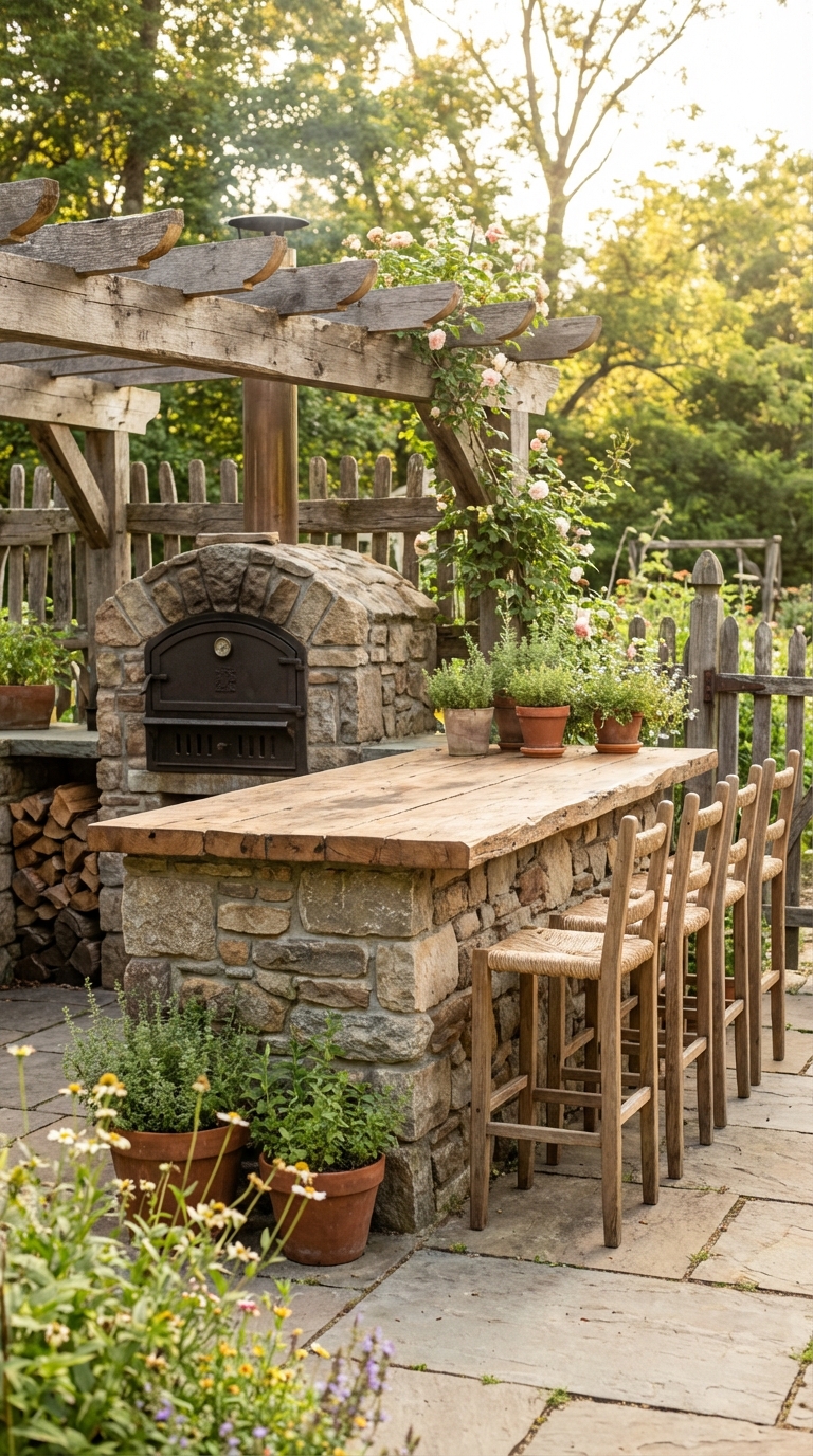 Rustic Garden Oven Gathering Space