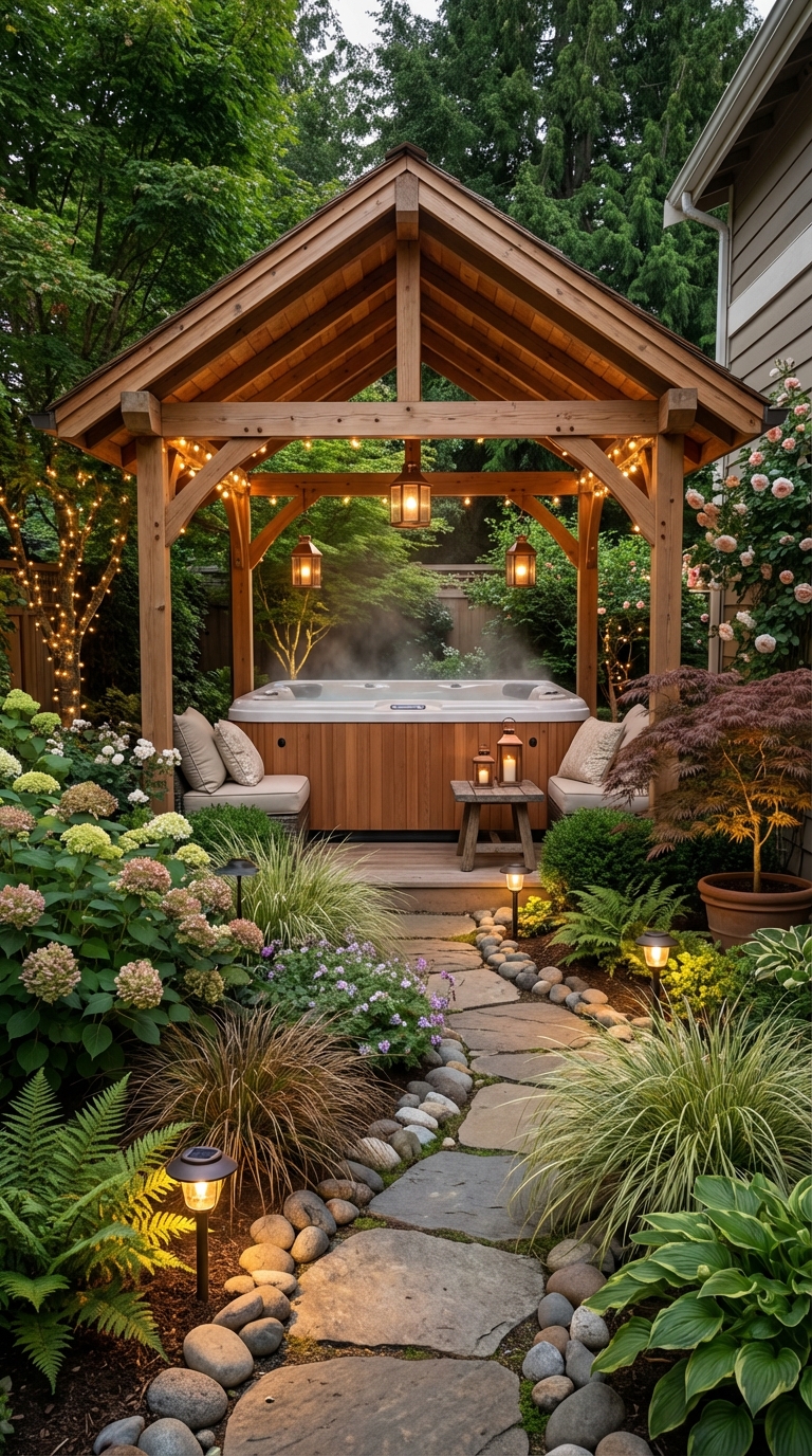 A Garden Gazebo Designed for Evening Soaks