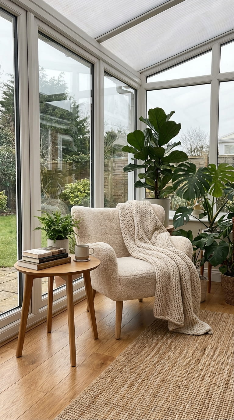 Quiet Reading Sunroom With Soft Light