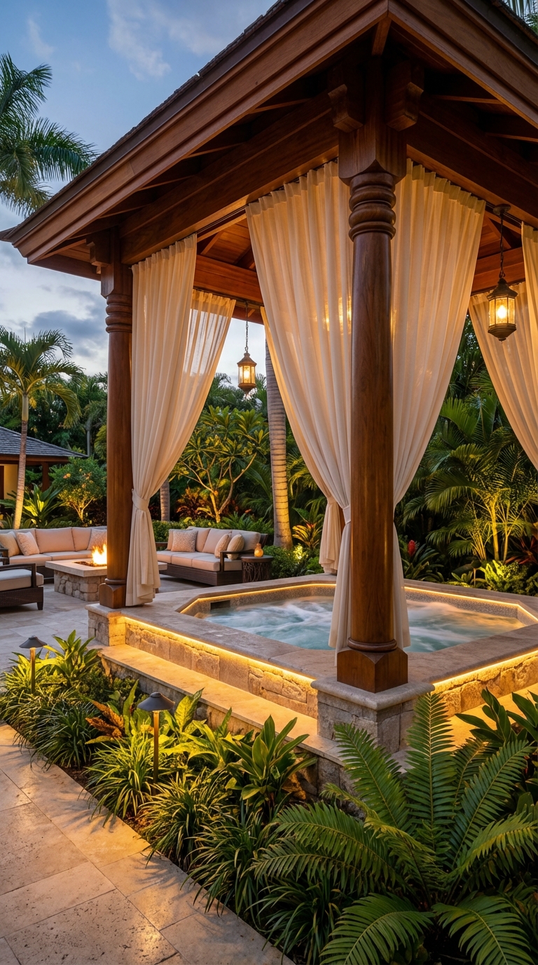 A Luxurious Garden Gazebo with Resort Ambience