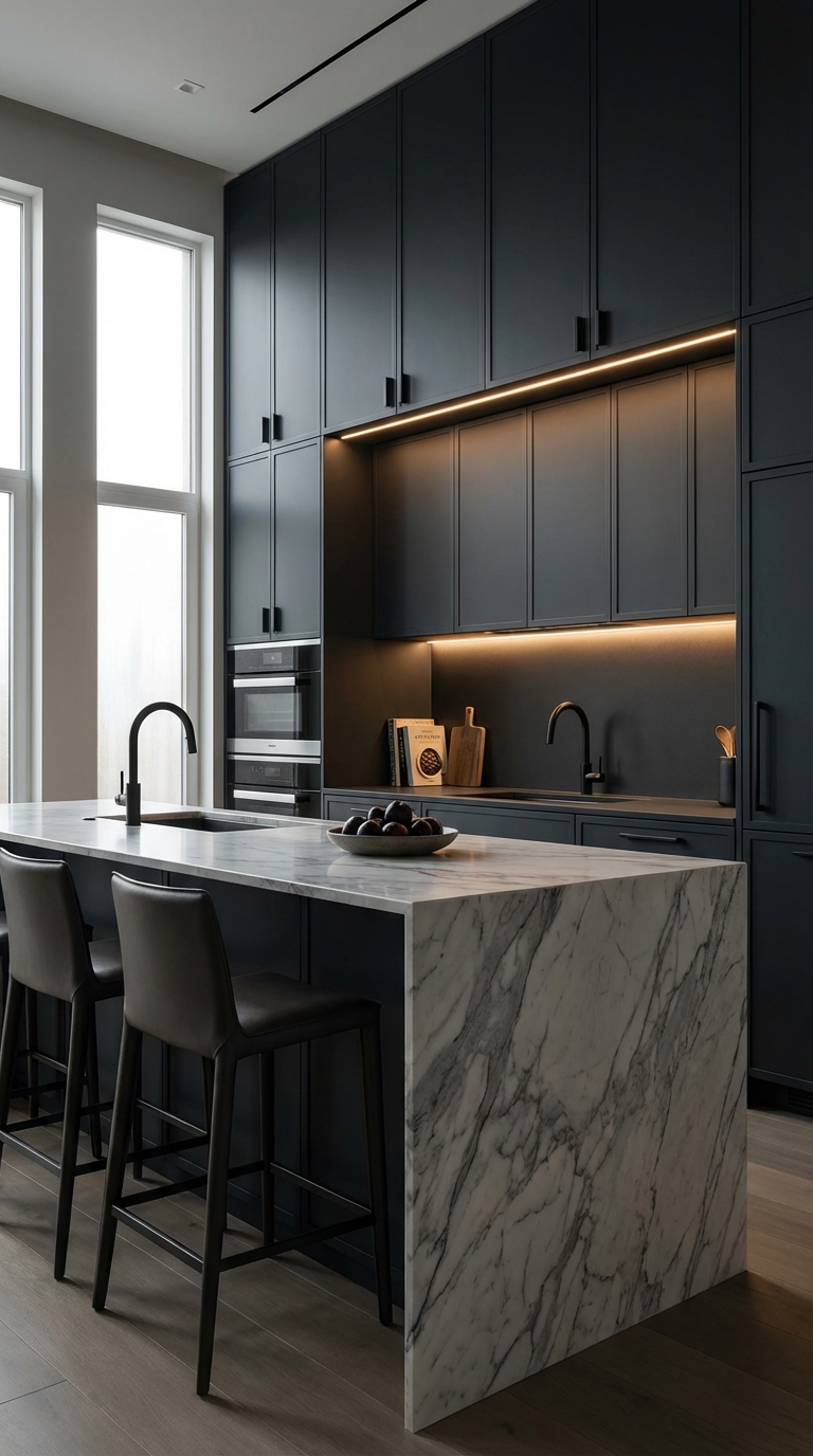 Sophisticated Dark Cabinet Modern Kitchen