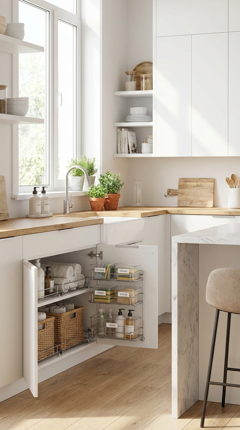 Corner Cabinet Pull-Out Storage