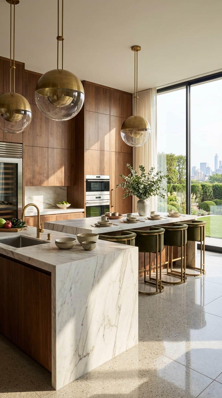 Rich Walnut Cabinet Contemporary Kitchen