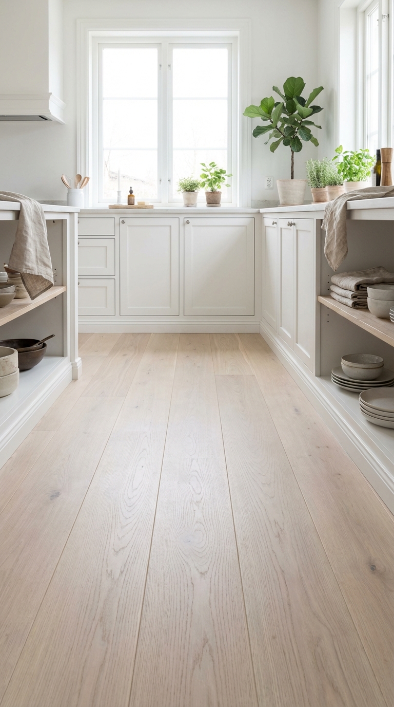 Bright White Washed Wood Look