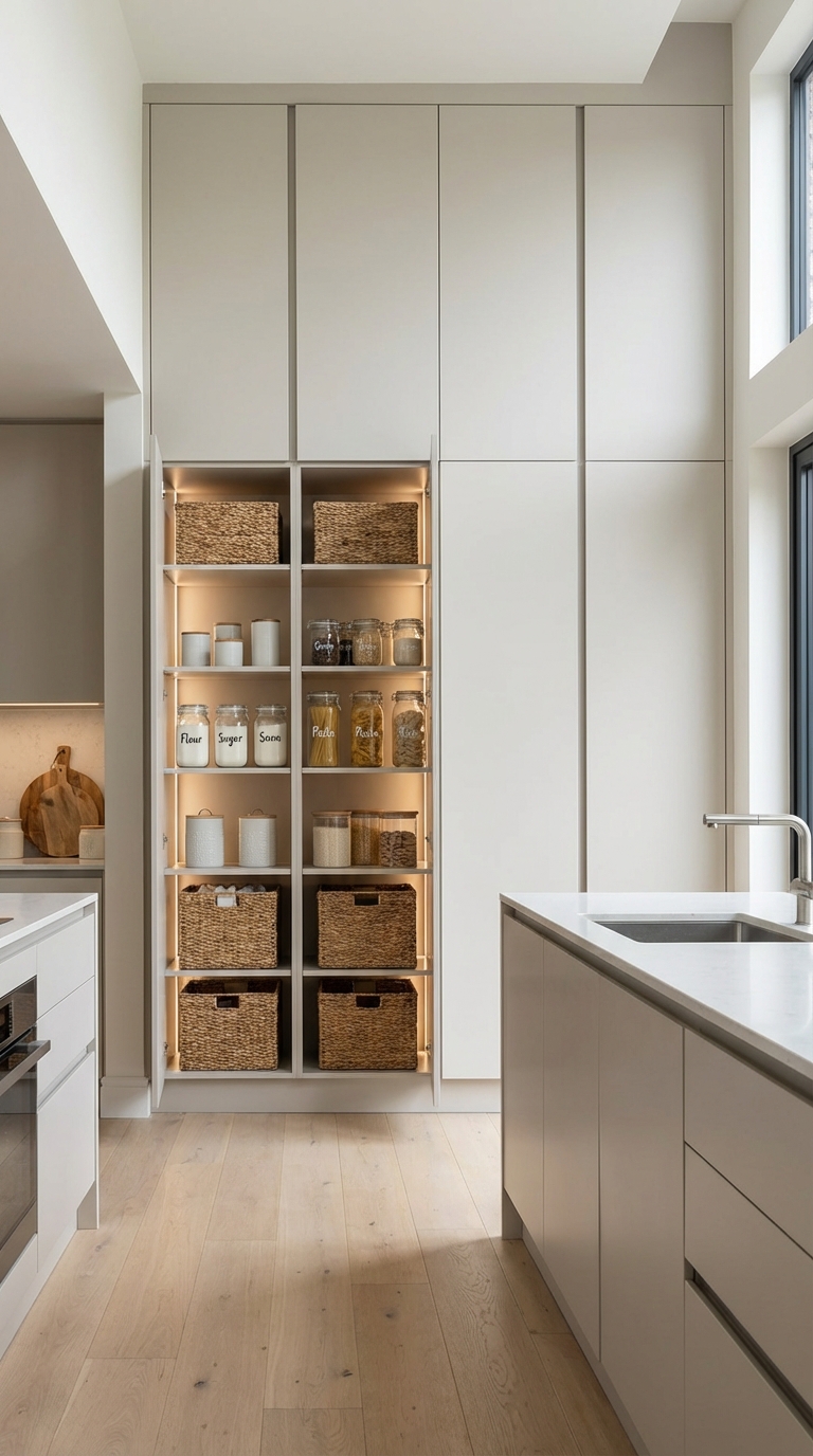 Minimal Built-In Pantry Wall