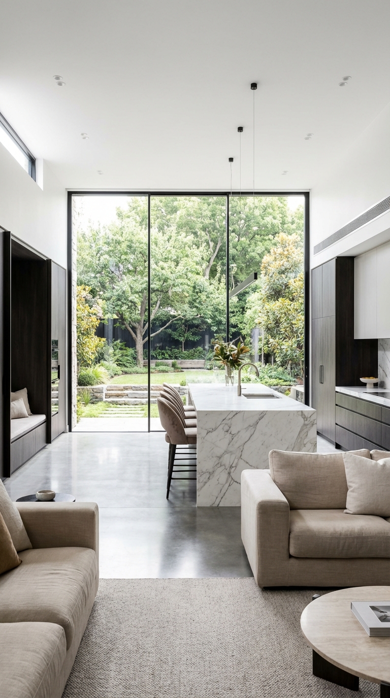 Modern Indoor-Outdoor Open Kitchen Layout