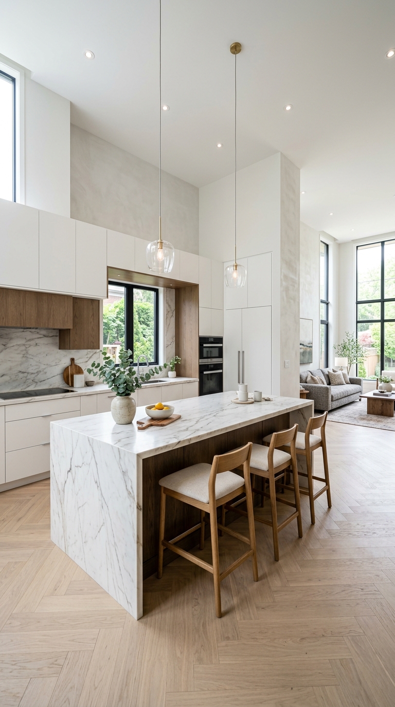 Bright Open Plan Luxury Kitchen