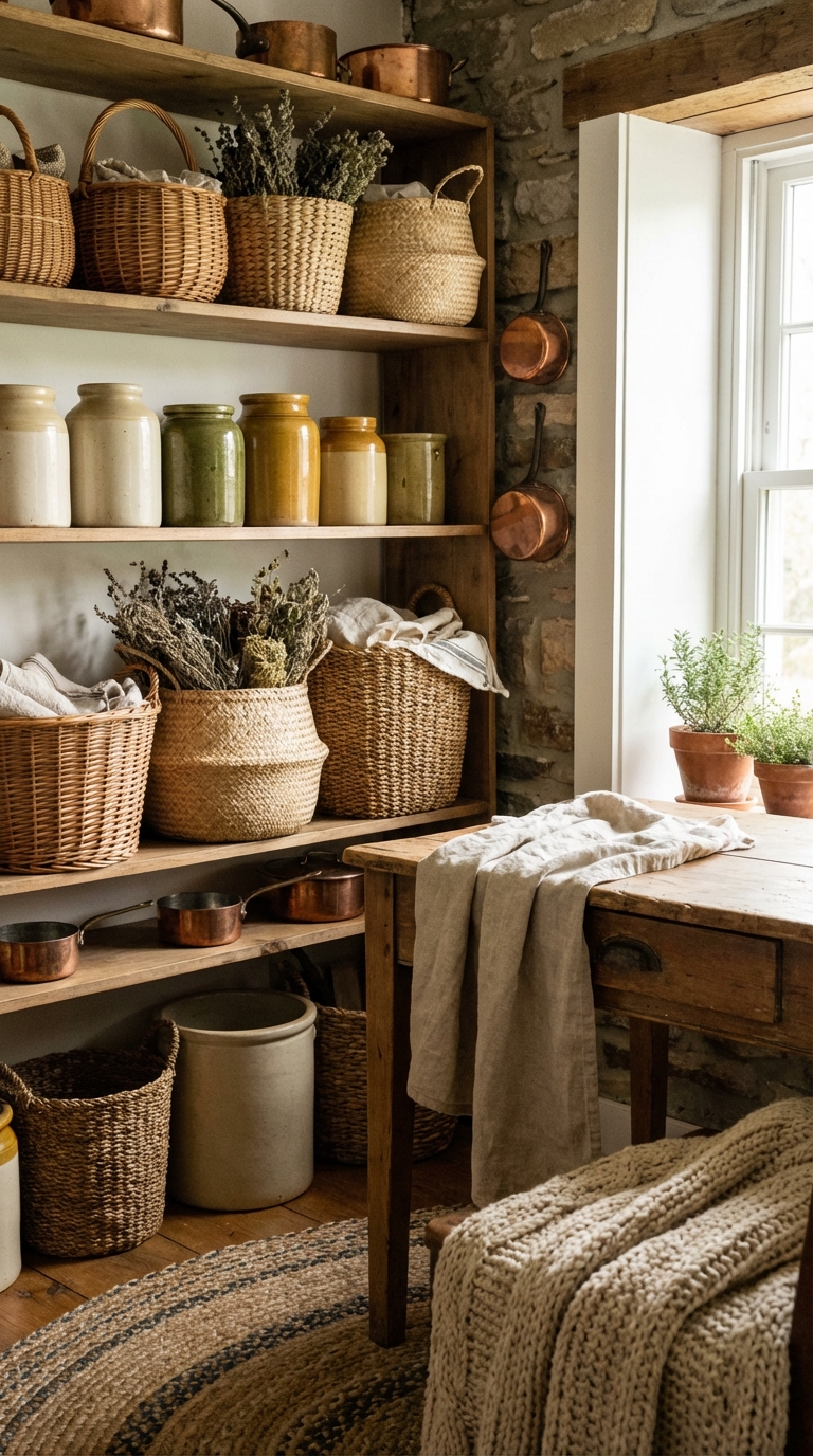 Woven Textures And Earthy Storage Solutions